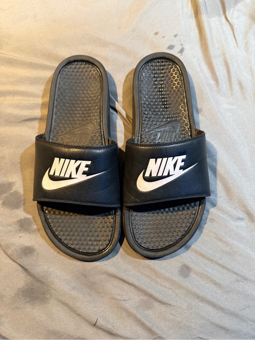 Nike Black Textured Logo Slide Sandals
